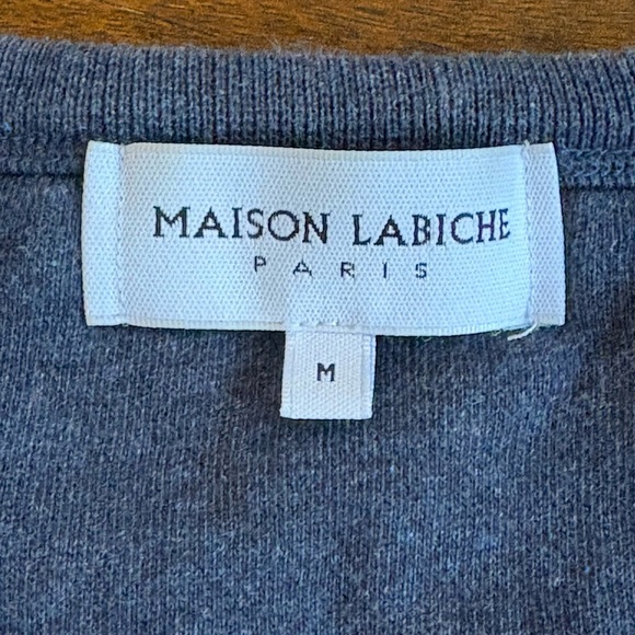 Maison Labiche Charonne The Dude LS Crew Sweatshirt Men’s Medium Navy Blue - Picture 3 of 12